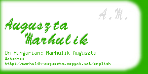 auguszta marhulik business card